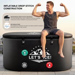 bañera de hielo inflable para atletas de 216 galones con tapa aislada